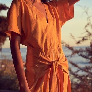 Free People Orange Jumpsuit